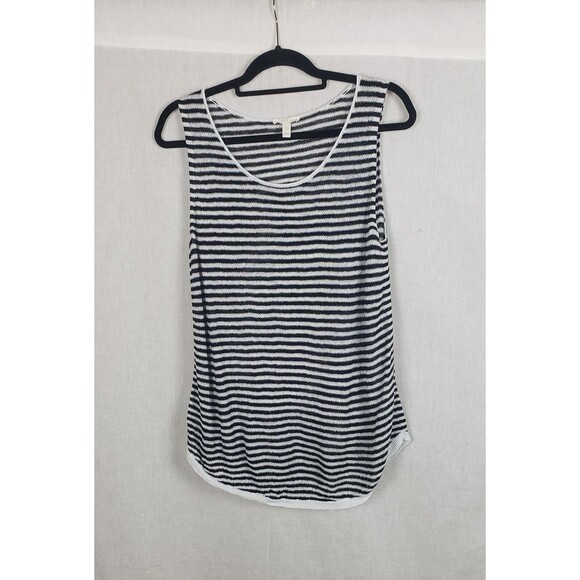 Eileen Fisher Sweater Womens Medium Stripe Organic Linen Tank Top Knit Pullover - Picture 1 of 7